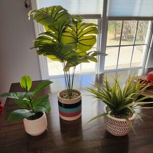 Planters with Artificial Greenery